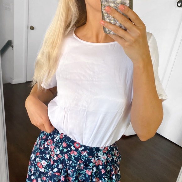 π STREET ONE WHITE LOOSE SILKY SUMMER TOP! - Picture 1 of 9